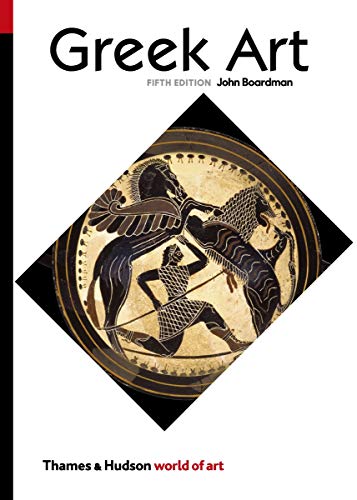 Book cover: “Greek Art” with image of ancient Greek pottery.