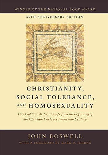 Book cover for "Christianity, Social Tolerance, and Homosexuality" with a rabbit mosaic.