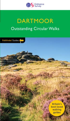 Book cover: Dartmoor walking guide with a moorland landscape photo.