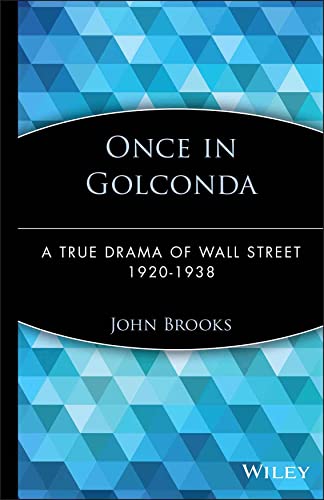Book cover: “Once in Golconda” with blue geometric pattern, white text.
