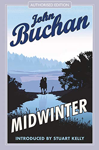 Book cover: "Midwinter" by John Buchan, with a silhouetted rider and landscape.