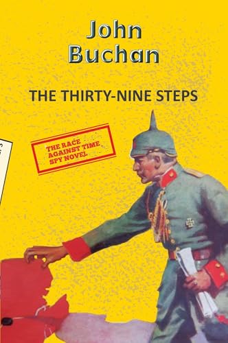Book cover for "The 39 Steps" featuring a soldier and red shapes.