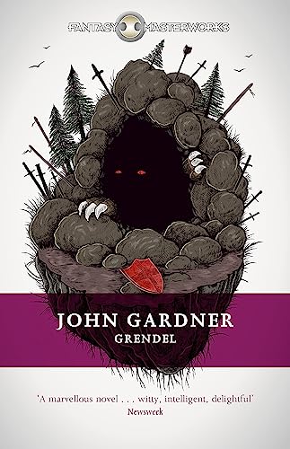 Book cover for Grendel by John Gardner showing a monster in a rocky cave.