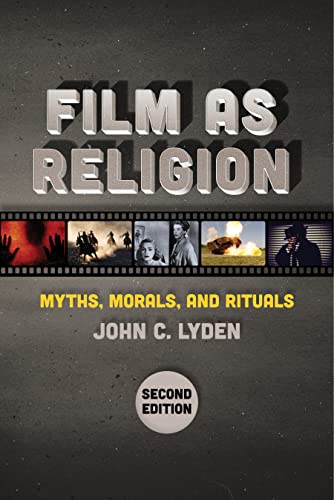 Book cover: "Film as Religion" with filmstrip and portrait images.