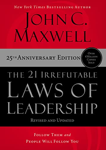 Book cover: “The 21 Irrefutable Laws of Leadership” by John C. Maxwell.