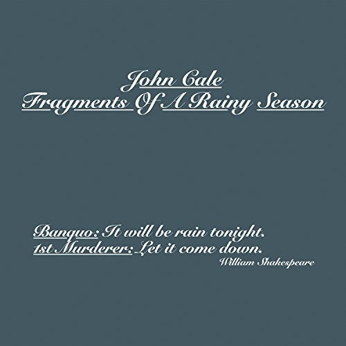 John Cale album cover, dark teal background, with white text and Shakespeare quote.