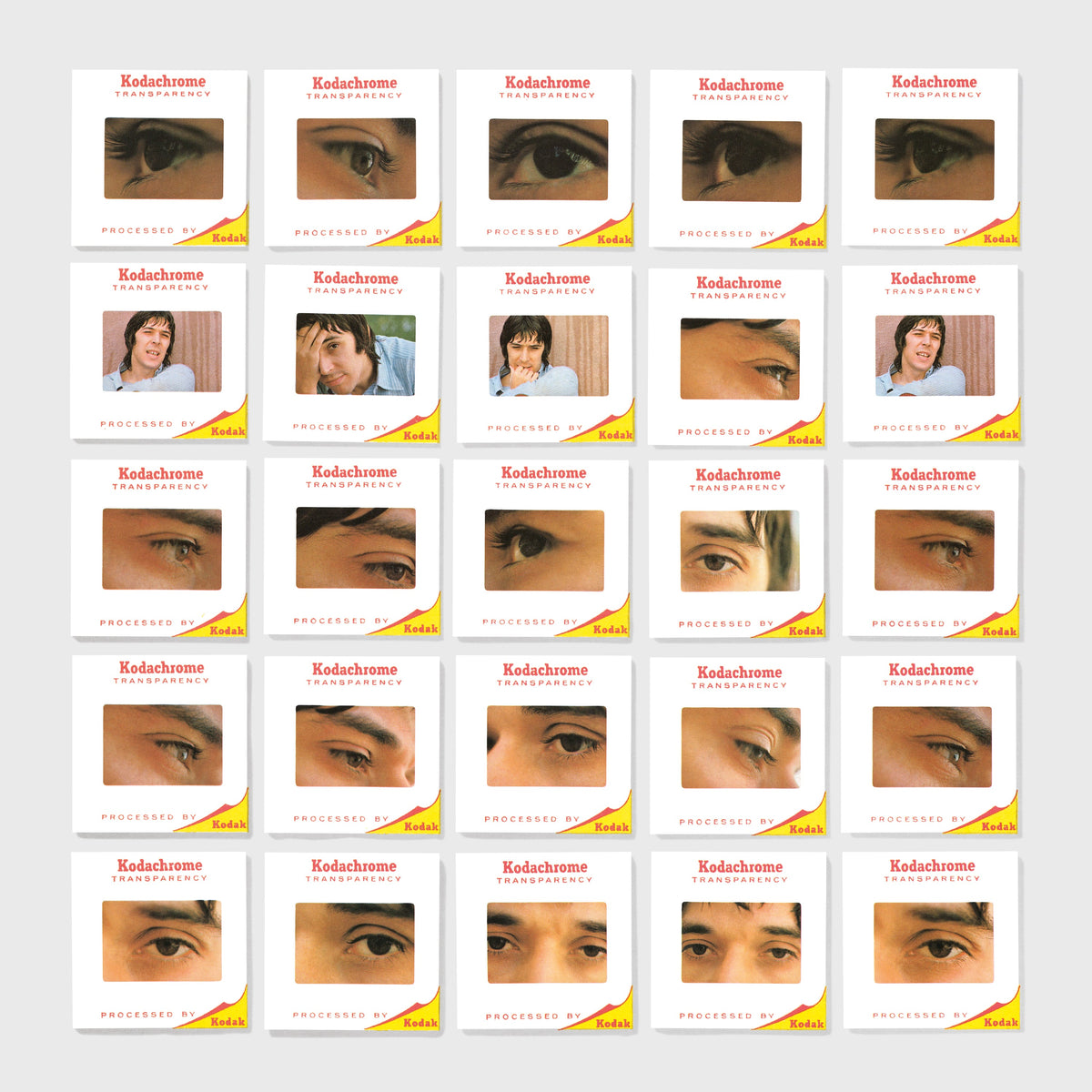 CD cover for John Cale’s “The Academy In Peril” featuring repeated eye portraits.