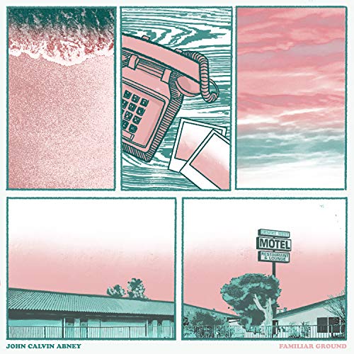 CD cover with illustrated panels of a motel, phone, and sky.