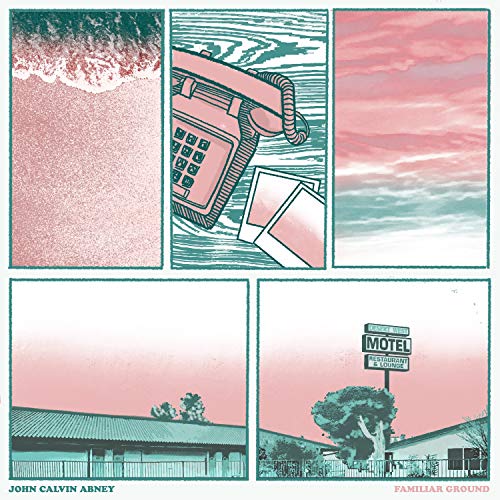 Album cover for John Calvin Abney’s “Familiar Ground” with collage imagery.