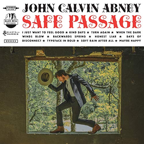 Vinyl album cover: man in suit stepping through a window frame.