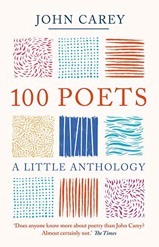 Book cover: "100 Poets: A Little Anthology" with abstract colorful patterns.