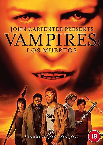 DVD cover for "John Carpenter's Vampires" featuring a vampire and cast.