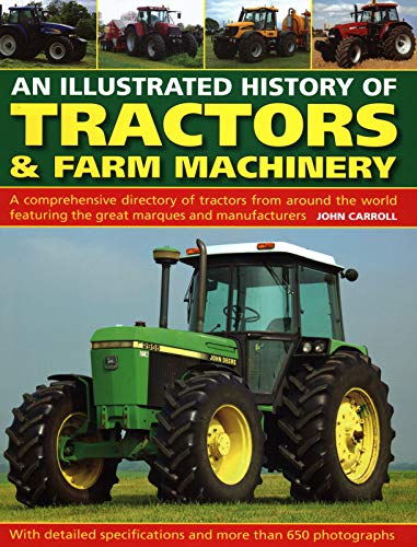 Book cover featuring various tractors, including a green John Deere.