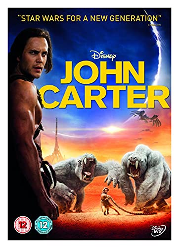John Carter DVD cover featuring Taylor Kitsch with alien creatures.