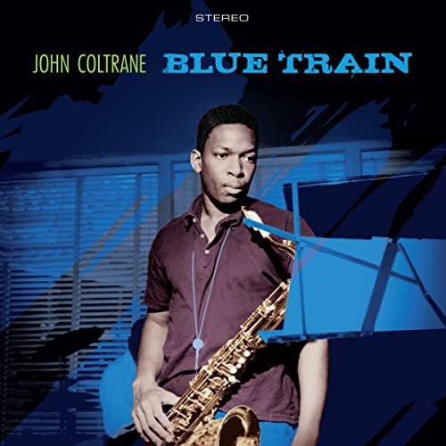 John Coltrane album cover featuring a portrait of the musician with his saxophone.