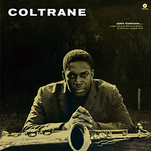 John Coltrane album cover featuring a portrait of the musician with his saxophone.