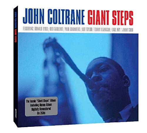 CD cover for John Coltrane’s “Giant Steps” featuring a saxophone player.