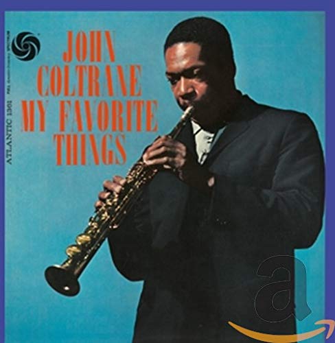 John Coltrane album cover featuring a portrait of the musician with a saxophone.