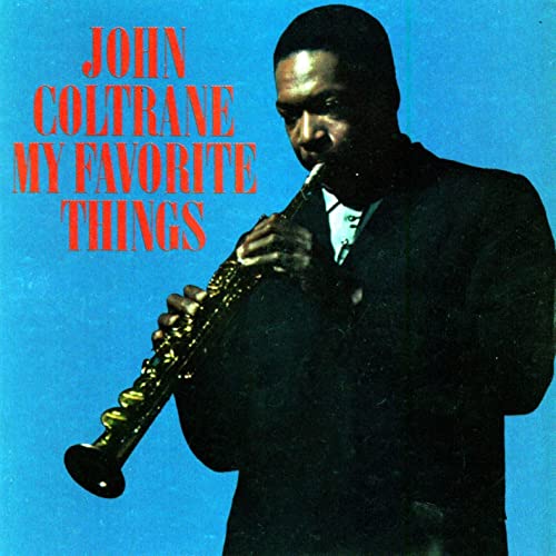 John Coltrane album cover featuring a portrait of the musician with a saxophone.