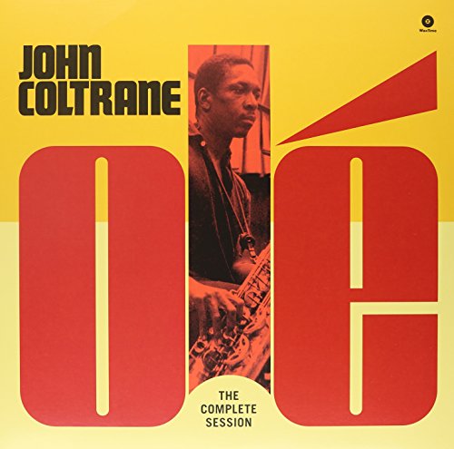 John Coltrane album cover, featuring a portrait and bold red typography.