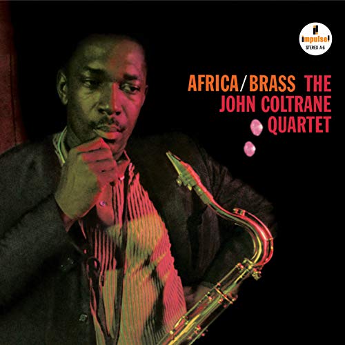 John Coltrane album cover featuring a portrait with saxophone.