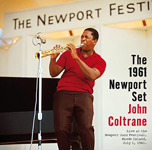 John Coltrane playing saxophone at the 1961 Newport Jazz Festival.
