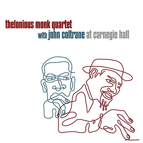 Album cover with red and blue continuous line drawings of two jazz musicians.