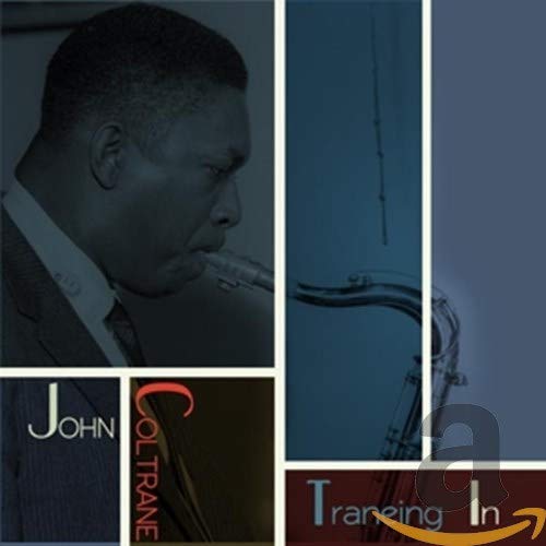 John Coltrane album cover featuring a portrait and saxophone imagery.