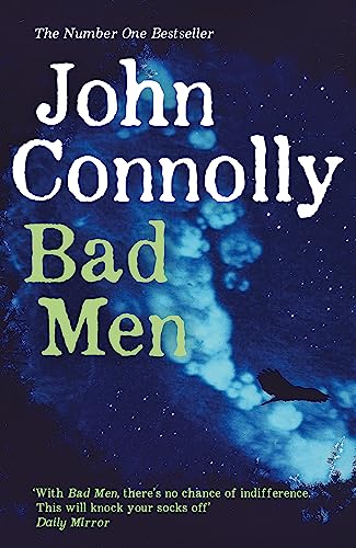 Book cover for Bad Men by John Connolly featuring a dark blue starry night sky.