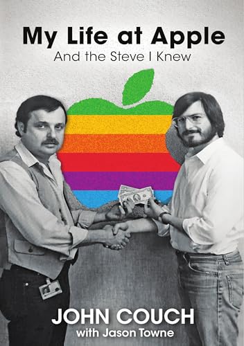 Book cover: two men shaking hands with an Apple logo backdrop.
