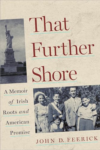 Book cover: "That Further Shore" memoir with Statue of Liberty and family photo.