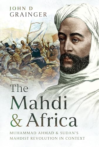 Book cover featuring a portrait of Muhammad Ahmad and a battle scene.