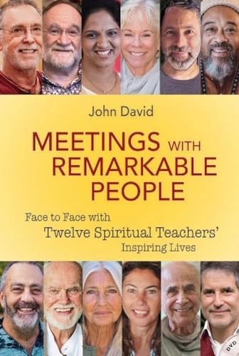 Book cover featuring portraits of twelve people and title "Meetings with Remarkable People".