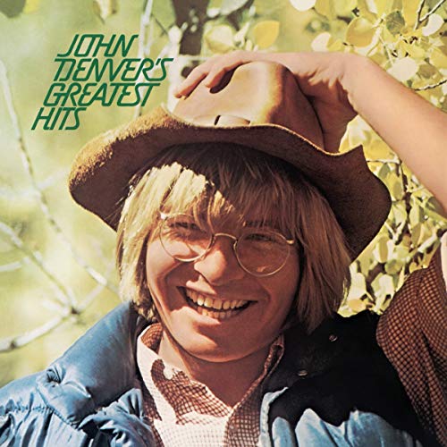 John Denver album cover featuring a smiling man in a cowboy hat.