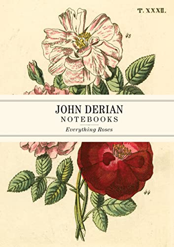 Notebook cover with vintage botanical rose illustrations and text.