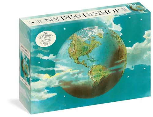 A puzzle box featuring a vintage-style globe of Earth against a teal, cloudy sky.