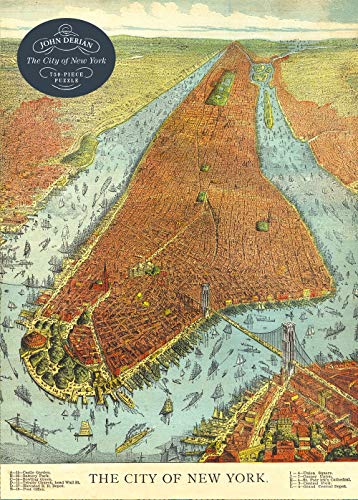 Vintage-style map of New York City, a 750-piece John Derian puzzle.