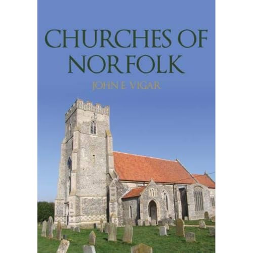 Book cover: "Churches of Norfolk" with image of a stone church tower.