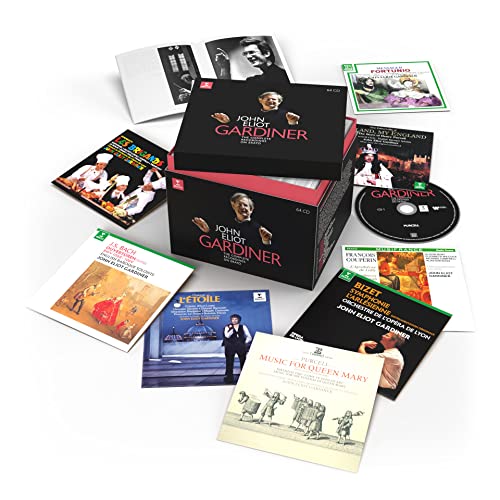 Black box set of John Eliot Gardiner recordings with surrounding CD covers.