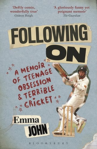 Book cover: “Following On” memoir with cricket imagery and bold text.