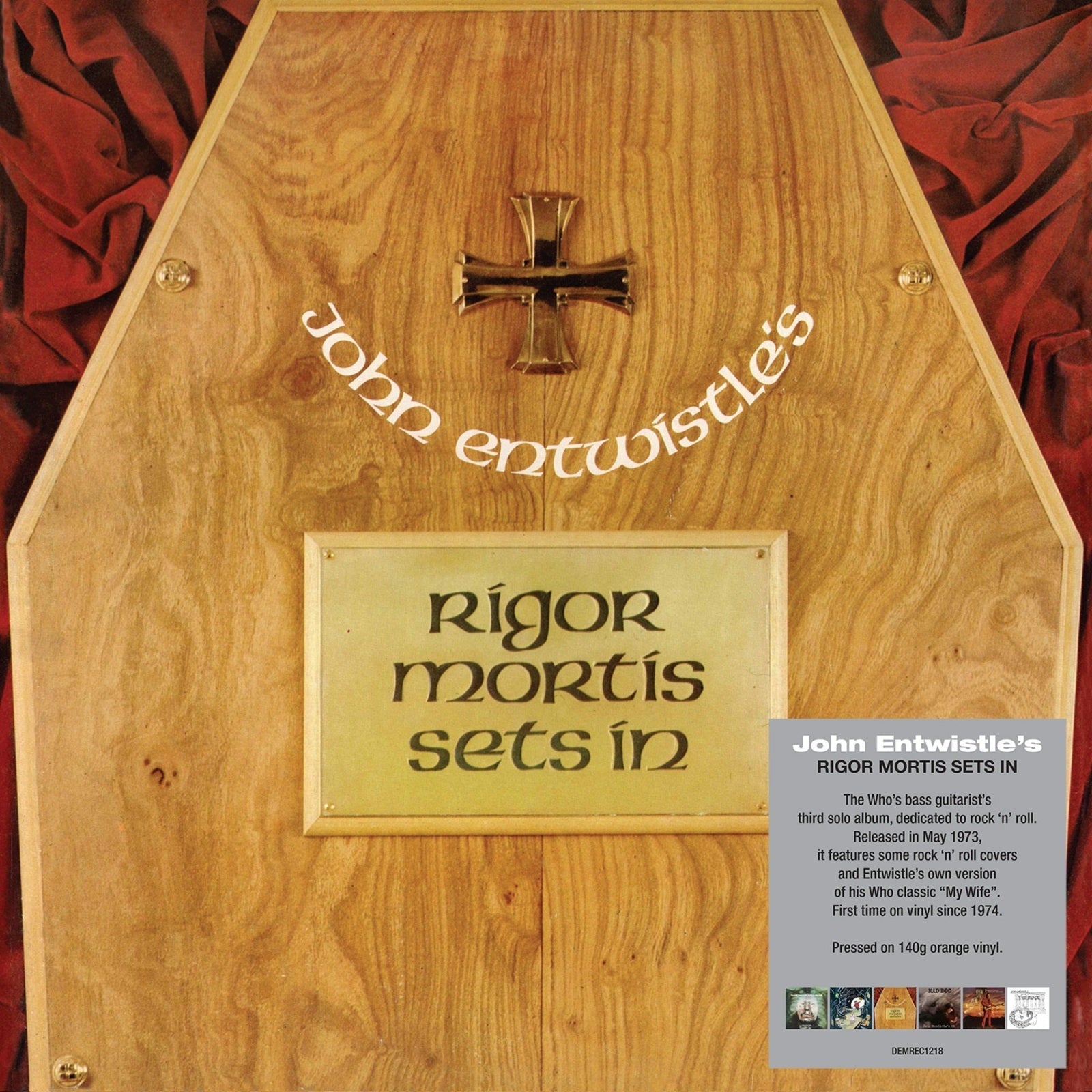 Album cover for John Entwhistle’s “Rigor Mortis Sets In” with a cross.