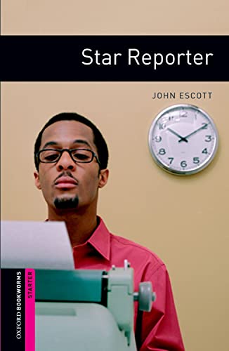 Book cover: “Star Reporter” with a man, clock, and typewriter.