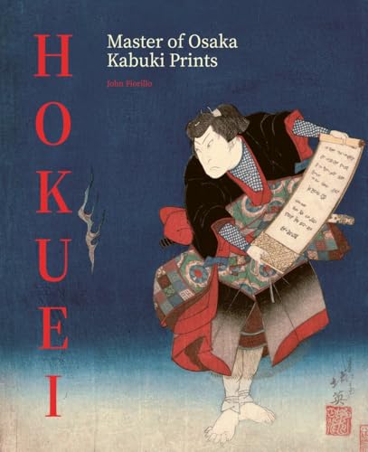 Japanese woodblock print of a Kabuki actor holding a scroll.
