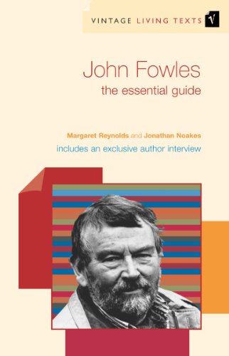 Book cover: "John Fowles, the essential guide" with author portrait.
