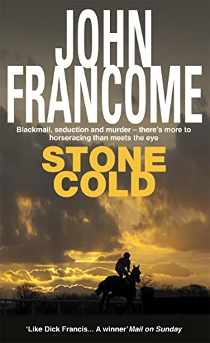 Book cover: "Stone Cold" by John Francome, with a jockey on horseback.