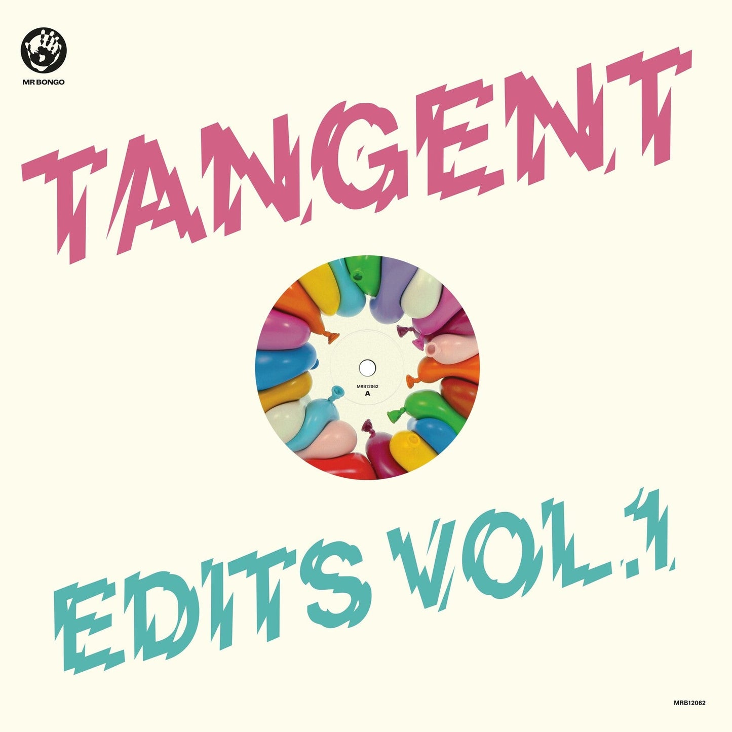 Record label art with colorful balloons and bold pink & green text.