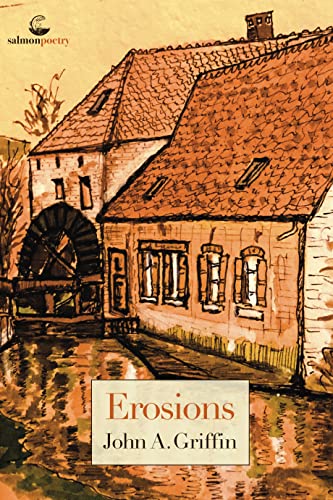 Book cover: sketched mill building with title "Erosions" below.