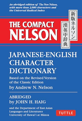 Red and blue cover of a compact Japanese-English character dictionary.