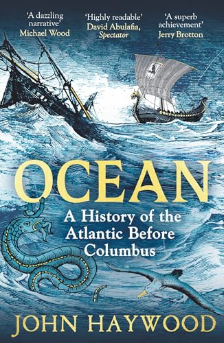 Book cover depicting historical ships, a sea serpent, and ocean waves.
