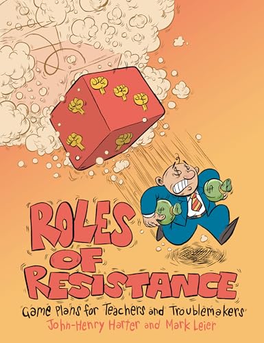 Book cover: "Roles of Resistance" with a falling die and running figure.